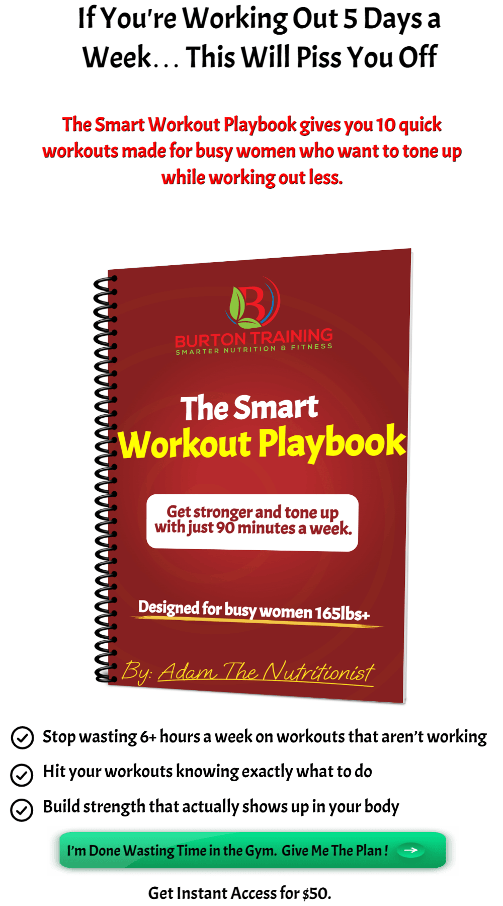 The Smart Workout Playbook– guide to tighten and tone skin after weight loss by Adam The Nutritionist, Birmingham Alabama.